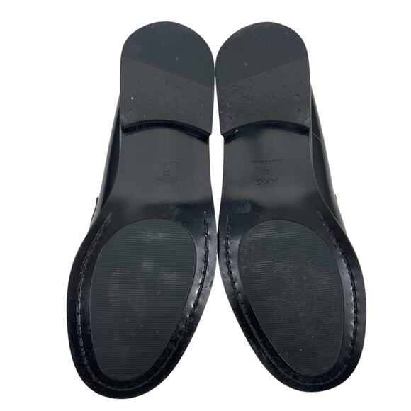 Mango Gathered Leather Moccasin Penny Loafer Black Size 37/ 6.5 - Picture 9 of 12